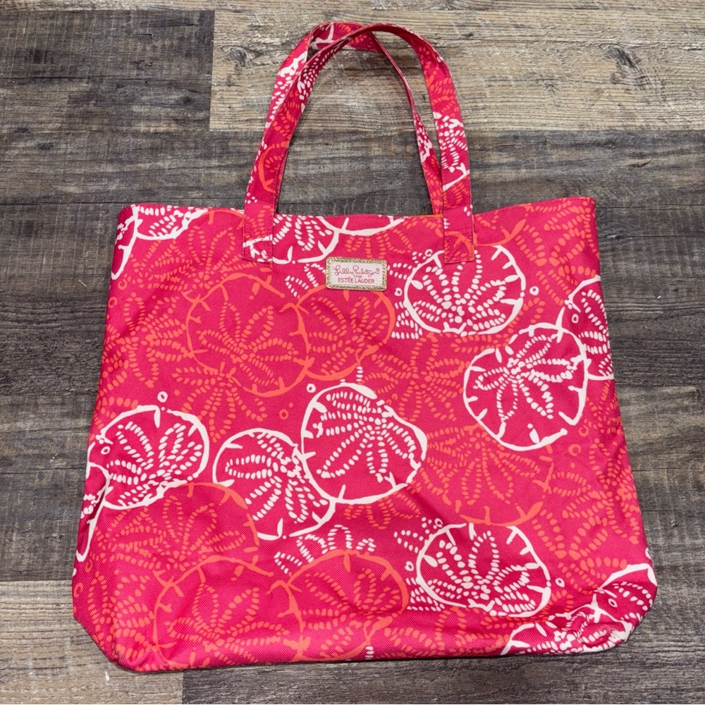 Lilly Pulitzer For Estée Lauder Pink Sand Dollar Tote Bag Beach